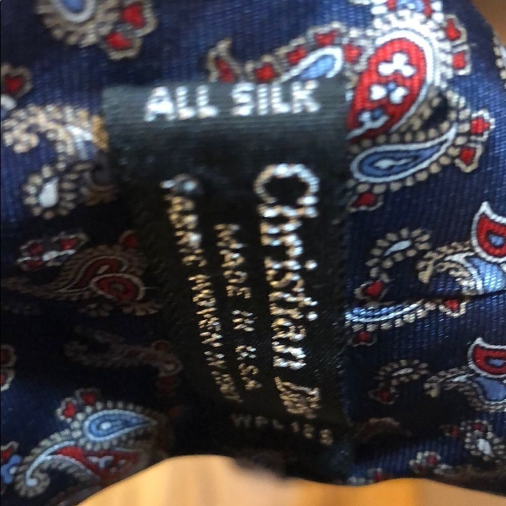 Christian Dior Navy Blue Silk Paisley Tie - Picture 6 of 6